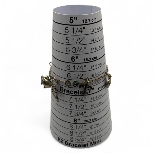 Sterling Silver 925 Charm Bracelet W/ Heart Hedgehog Cactus & More - Picture 3 of 3